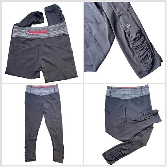 Lululemon Speed Tight Lux Crop Gray Leggings Women’s 6  Athletic Gym Running - Picture 1 of 10